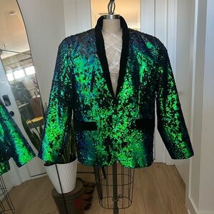 Vibrant Men’s Flip Sequin Blazer